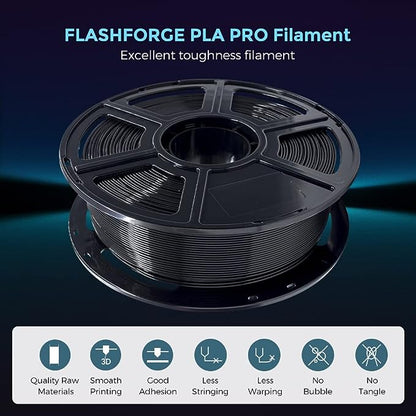 FLASHFORGE PLA PRO 3D PRINTING FILAMENT BLACK 1.75MM, Net Weight-1kg