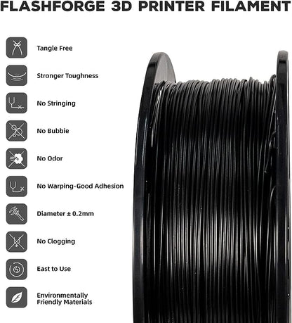 Flashforge ABS PRO 3D Printing Filament Black, 1.75mm, Net Weight-1Kg