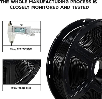Flashforge ABS PRO 3D Printing Filament Black, 1.75mm, Net Weight-1Kg