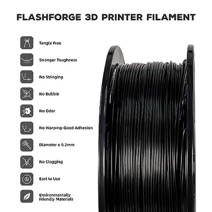 Flashforge PLA 3D Printing Filament Black 2.85 mm, Net Weight-1kg