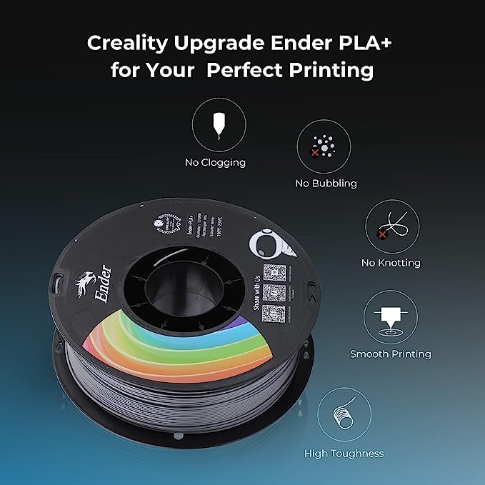 Creality Ender PLA+ 3D Printing Filament Black, 1.75mm, Net Weight-1kg