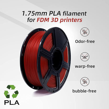 Flashforge PLA 3D Printing Filament Matte Red,1.75mm, Net Weight-1kg