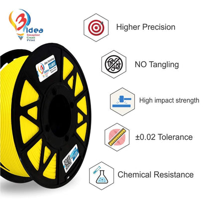 3idea ABS 3D Printing Filaments Yellow 1.75mm,Net Weight-1kg