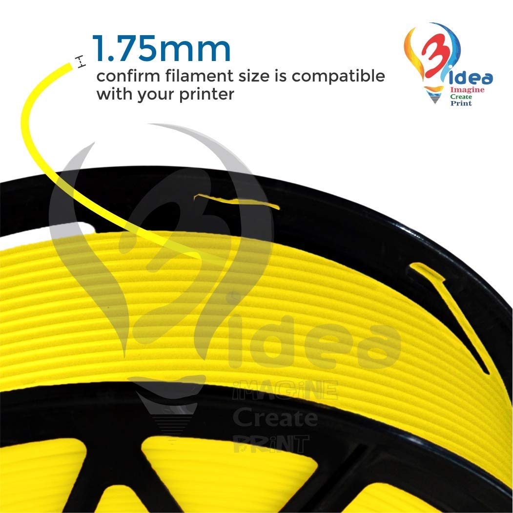 3idea ABS 3D Printing Filaments Yellow 1.75mm,Net Weight-1kg