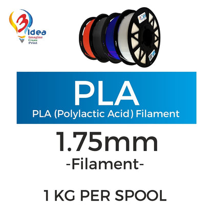 3IDEA PLA 3D PRINTING FILAMENTS MULTI - COLOUR 1.75MM, NET WEIGHT-1KG EACH (PACK OF 4- WHITE, BLACK, RED, BLUE)