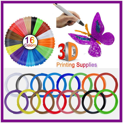 3IDEA PLA 3D PRINTING FILAMENTS MULTI - COLOUR 1.75MM, SET OF 16 (EACH FILAMENT 5 METERS)