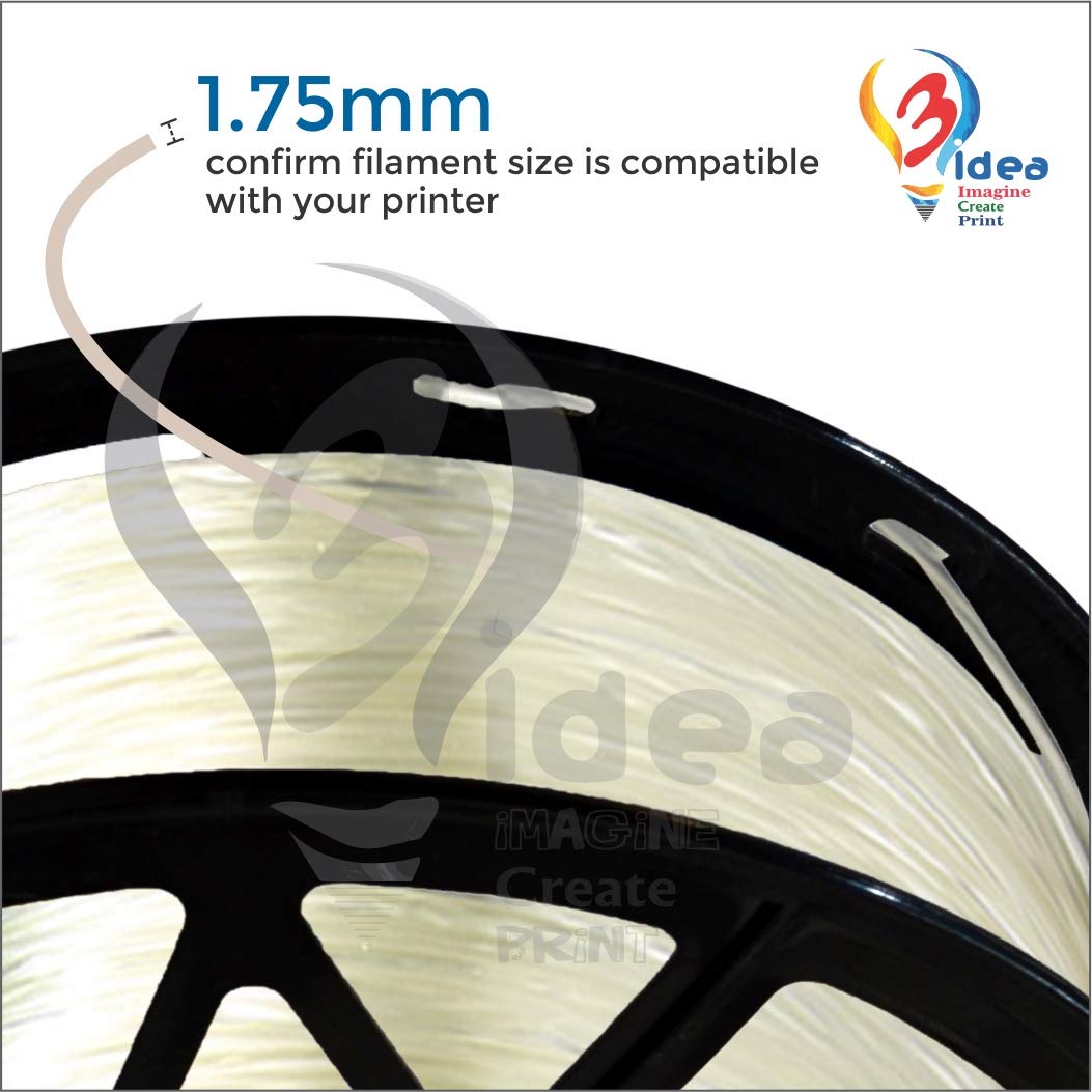 3idea PETG 3D Printing Filaments Natural 1.75mm,Net Weight-1kg