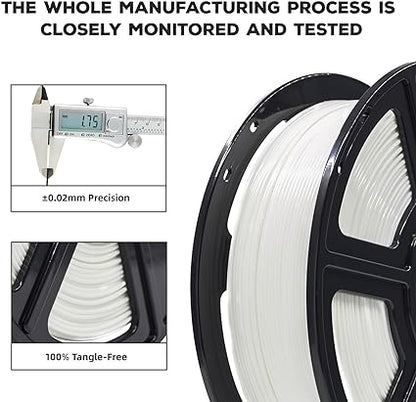 Flashforge PLA 3D Printing Filament White 1.75mm, Net Weight-1kg