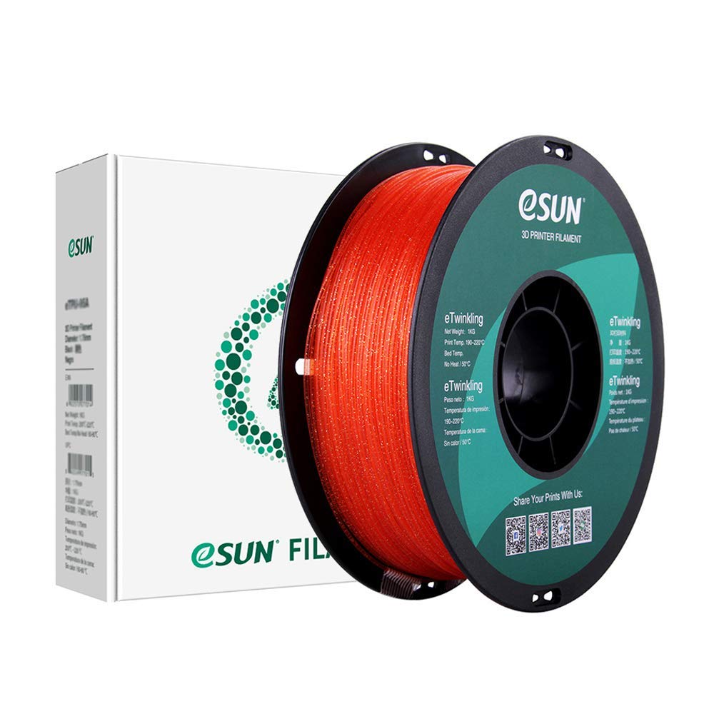 ESUN Twinkling 3D Printing Filament Warm Orange, 1.75mm, Net Weight-1kg