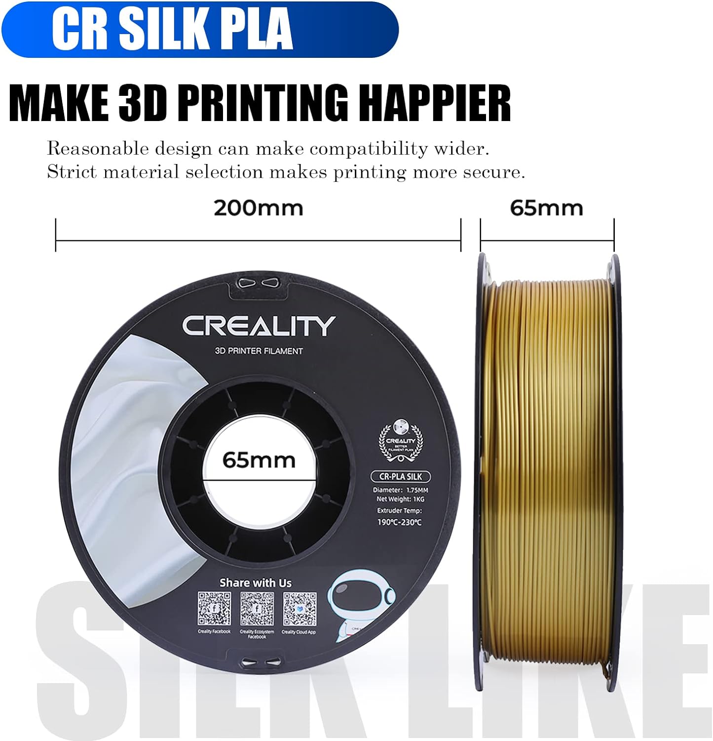 CREALITY PLA 3D PRINTING FILAMENT GOLD