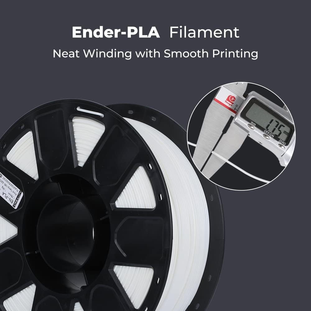 Creality Ender PLA 3D Printing Filament White ,1.75mm,Net Weight-1kg