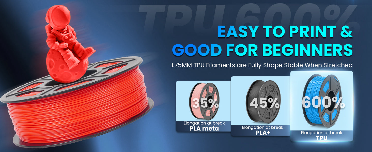 Flashforge TPU 95 A 3D Printing Filament White 2.85mm