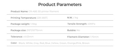 CREALITY ABS 3D PRINTING FILAMENT PINK, 1.75MM, NET WEIGHT-1KG