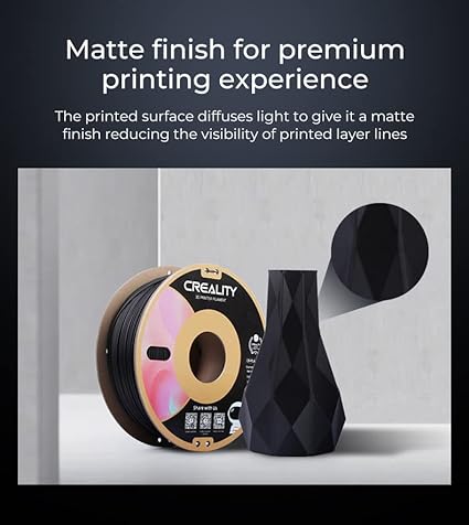 CREALITY PLA 3D PRINTING FILAMENT BLACK MATTE, 1.75MM, Net Weight-1kg