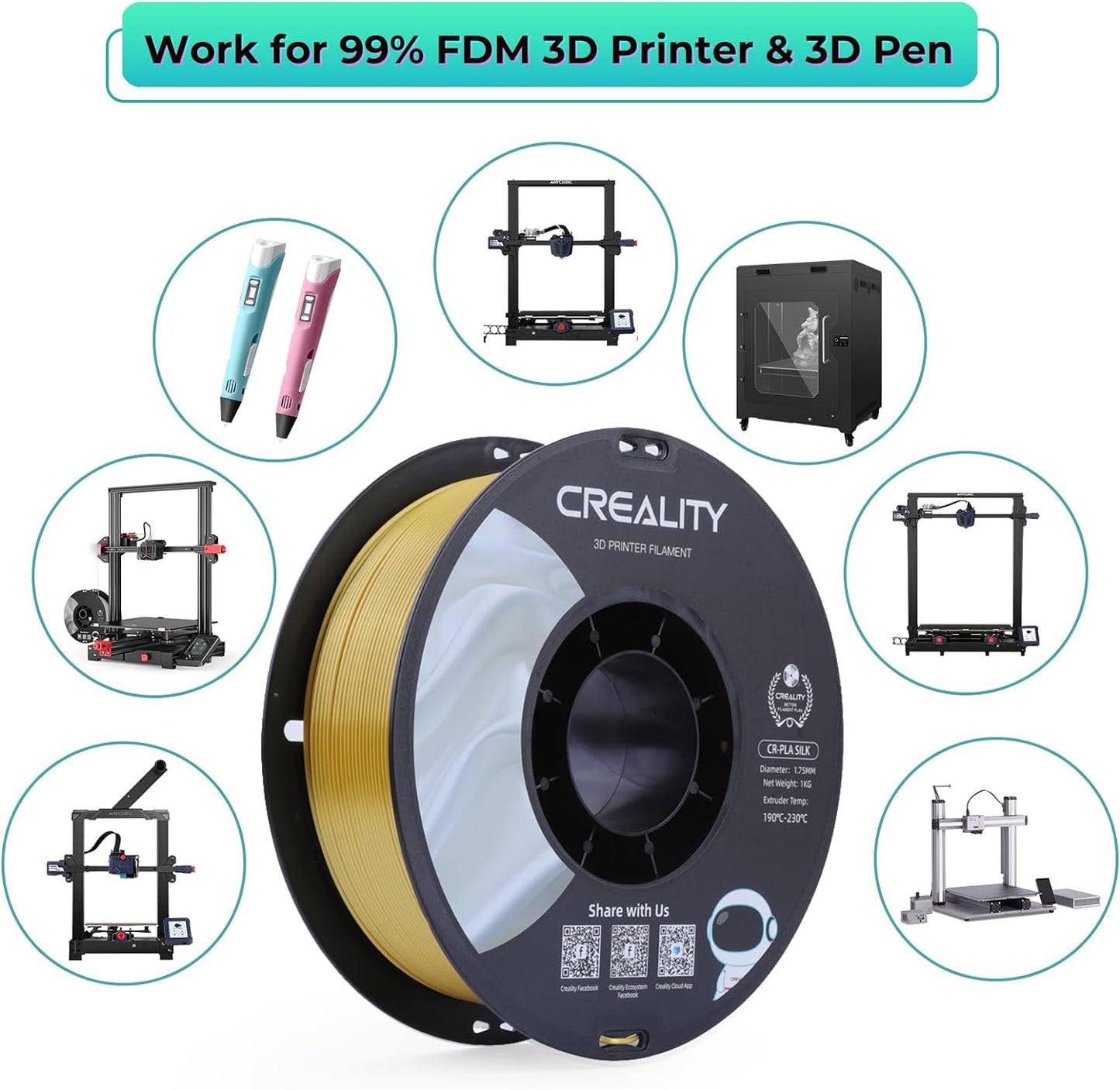 CREALITY CR-SILK PLA 3D PRINTING FILAMENTS