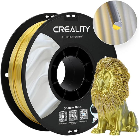 Creality CR-Silk PLA 3D Printing Filaments Gold-Silver ,1.75mm,Net Weight-1kg 3D Filaments
