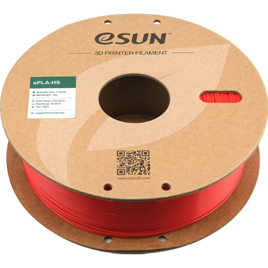 eSUN ePLA+HS 3D Printing Filament Red,1.75mm, Net Weight-1kg