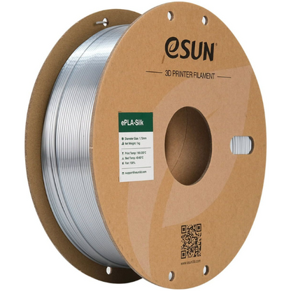 eSUN Silk PLA 3D Printing Filament Silver,1.75mm, Net Weight-1kg