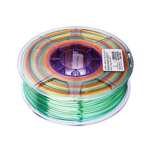 eSUN Silk PLA 3D Printing Filament Rainbow, 1.75MM, Net Weight-1KG