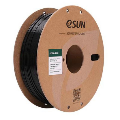 eSUN ePLA Lite 3D Printing Filament Black,1.75mm, Net Weight-1kg