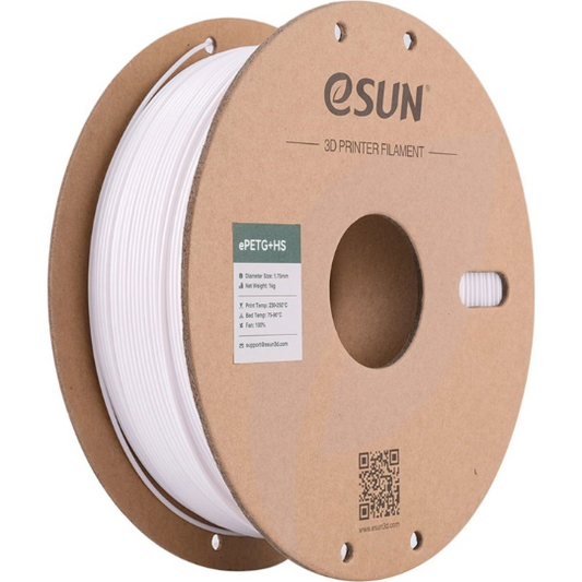 eSUN ePETG+HS 3D Printing Filament Solid White,1.75mm, Net Weight-1kg 3D Filaments
