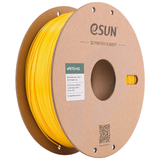 eSUN ePETG+HS 3D Printing Filament Solid Yellow,1.75mm, Net Weight-1kg 3D Filaments