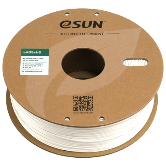 eSUN eABS+HS 3D Printing Filament White,1.75mm, Net Weight-1kg
