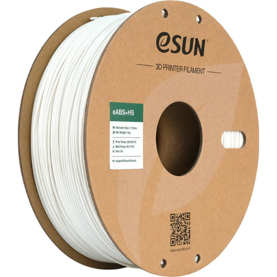 eSUN eABS+HS 3D Printing Filament White,1.75mm, Net Weight-1kg