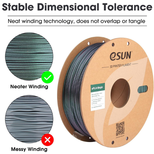 eSUN ePLA-Magic 3D Printing Filament Dark Twinkling Green,1.75mm, Net Weight-1kg