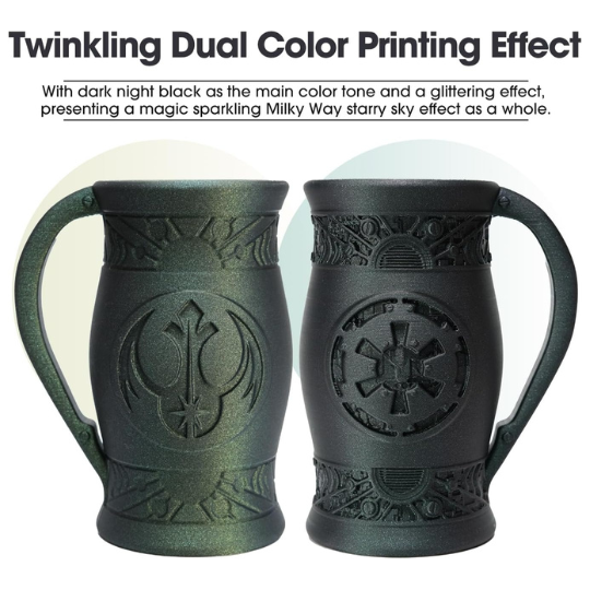 eSUN ePLA-Magic 3D Printing Filament Dark Twinkling Green,1.75mm, Net Weight-1kg