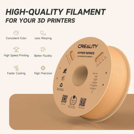 Creality Hyper Series PLA 3D Printing Filament Peach Fuzz