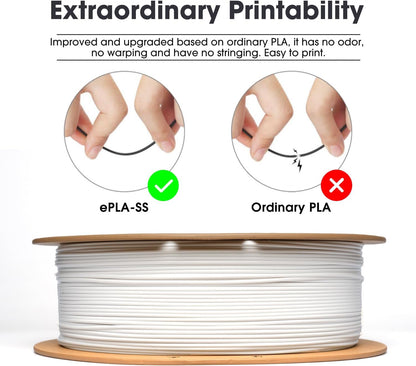 eSUN PLA Basic 3D Printing Filament White,1.75mm, Net Weight-1kg