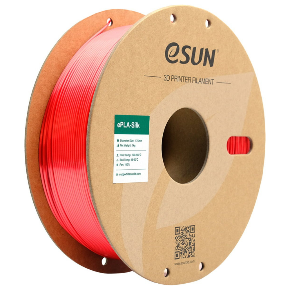 eSUN Silk PLA 3D Printing Filament Red,1.75mm, Net Weight-1kg