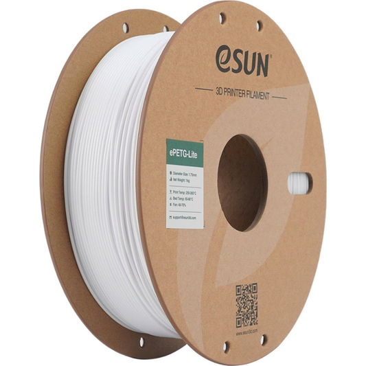 eSUN ePETG Lite 3D Printing Filament Solid White,1.75mm, Net Weight-1kg 3D Filaments
