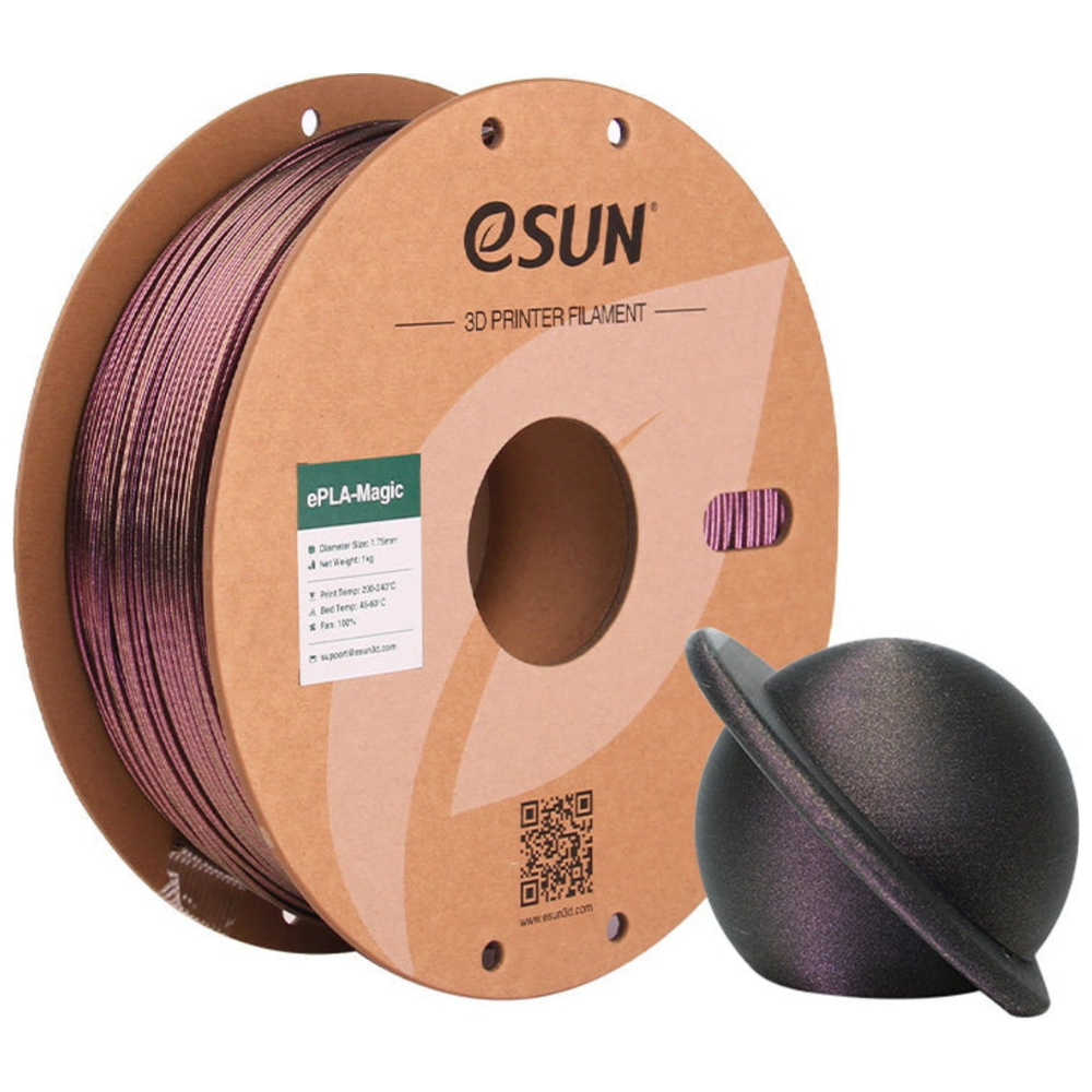 eSUN ePLA-Magic 3D Printing Filament Dark Twinkling Purple,1.75mm, Net Weight-1kg