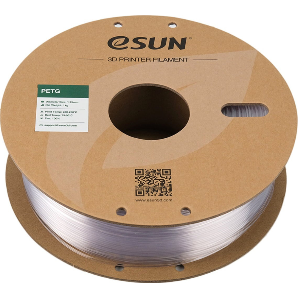 eSUN PETG 3D Printing Filament Translucent Grey,1.75mm, Net Weight-1kg