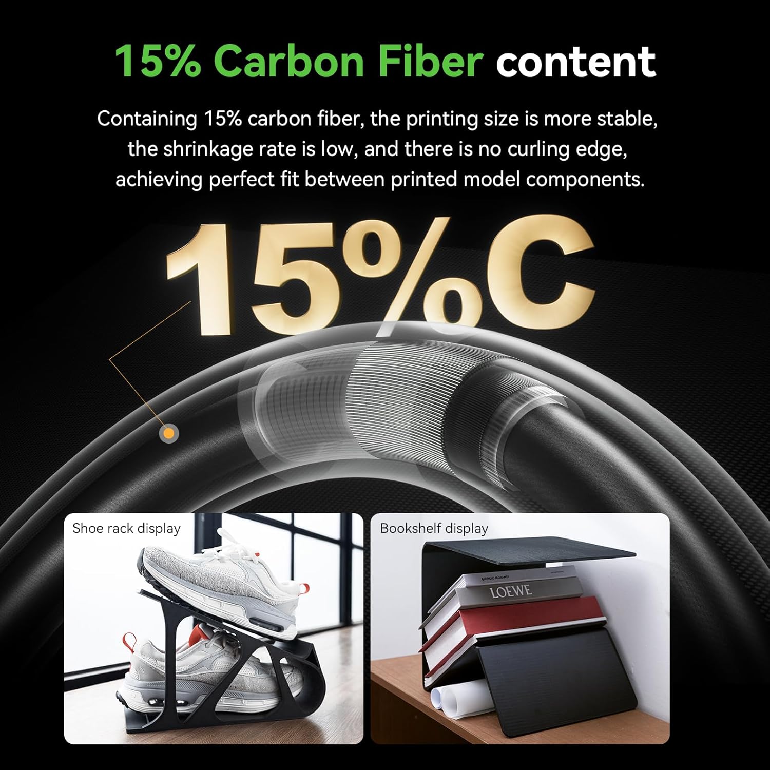Creality PPA-CF Carbon Fiber 3D Printing Filament,1.75mm,Net Weight-1kg 3D Filaments