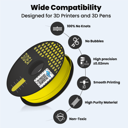 3idea PLA 3D Printing Filaments Yellow 1.75mm,Net Weight-1kg