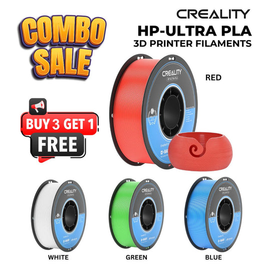 CREALITY HP-ULTRA PLA 3D PRINTING FILAMENTS COMBO - (GREEN, RED, WHITE, BLUE)