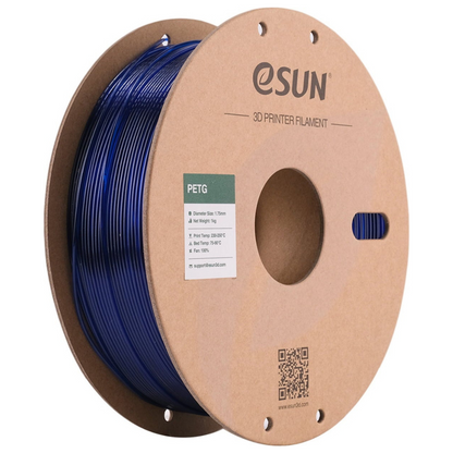 eSUN PETG 3D Printing Filament Translucent Blue,1.75mm, Net Weight-1kg