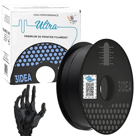 3Idea NX (Next Gen)-PLA Ultra Premium 3D Printing Filament, Black 1.75mm, Net Weight-1kg