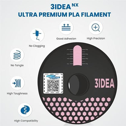 3Idea NX (Next Gen)-PLA Ultra Premium 3D Printing Filament, Pink 1.75mm, Net Weight-1kg