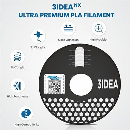 3Idea NX (Next Gen)-PLA Ultra Premium 3D Printing Filament, Transparent 1.75mm, Net Weight-1kg